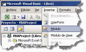 Insertando el Modulo para pegar el codigo