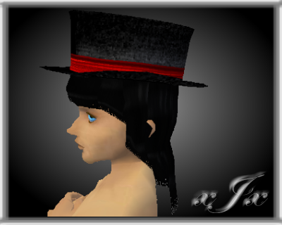 Black Top Hat and Black Hair