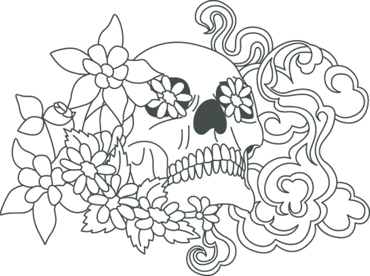 skulls tattoos. flower-skull-tattoo.gif