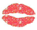 pinkish-red glitter lip