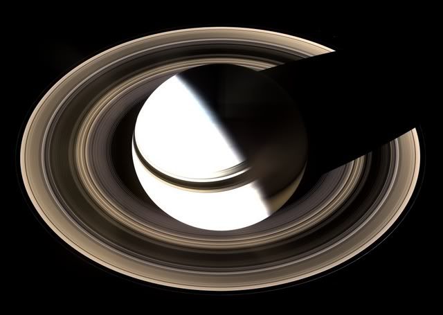 Saturn and Rings from Above