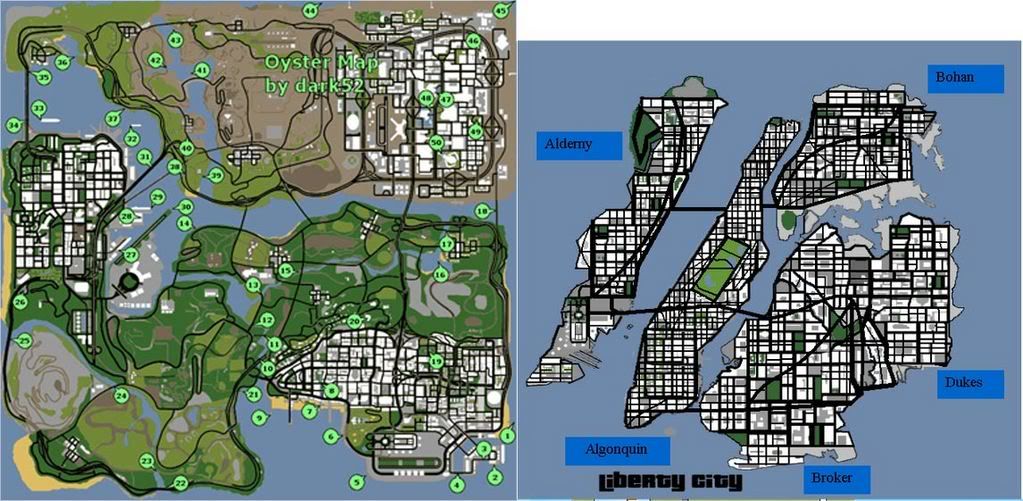 gta 4 map. GTA IV map images from the