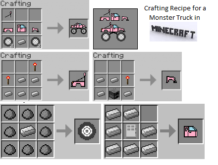 Craft Ideas List on Monster Truck In Minecraft   Crafting Recipe By Me   Minecraft Forum