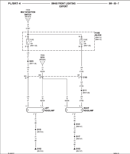 Need A Srt-4 Headlight Wiring Diagram Asap