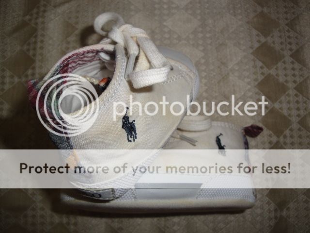   RALPH LAUREN LAYETTE*WHITE CANVAS CRIB SHOES*18 EUR*4.5*USA 3*UK 2.5