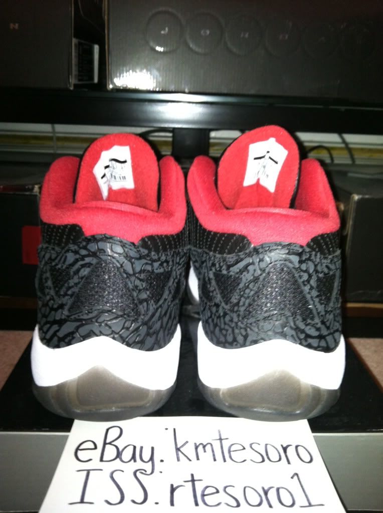 Air Jordan 11 Low XI Black Varsity Red White AUTHENTIC size 9 