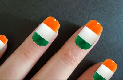 St Patrick Day Irish Flag Clover Photo Acrylic Fake False Nail Art Full ...